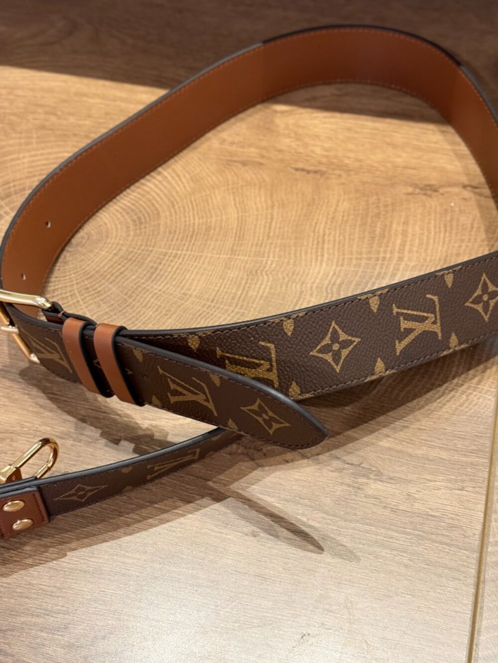 Louis Vuitton Monogram Wide Adjustable Bag Shoulder Strap ~120cm Gold Hardware - Picture 3 of 15